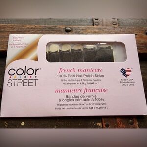 Color Street J’adore Glamour black glitter French manicure strips - RETIRED